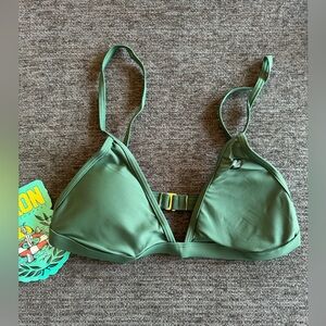 Dixxon Bikini Tanning Bathing Swimsuit Top Green Women’s Medium NEW In Package